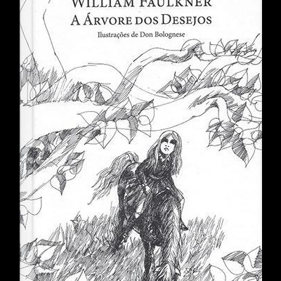 Capa de livro com ilustração de mulher num cavalo e árvore, texto do título e autor