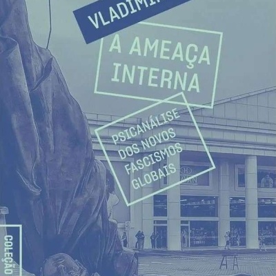 Capa de livro A Ameaça Interna de Vladimir Safatle com estátua caída em praça pública