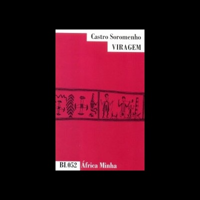 Capa de livro 'Viragem' de Castro Soromenho com fundo vermelho e figuras em preto.
