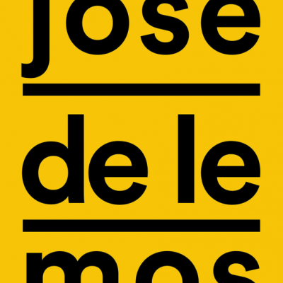 Texto preto sobre fundo amarelo com as palavras josé de le mos em três linhas