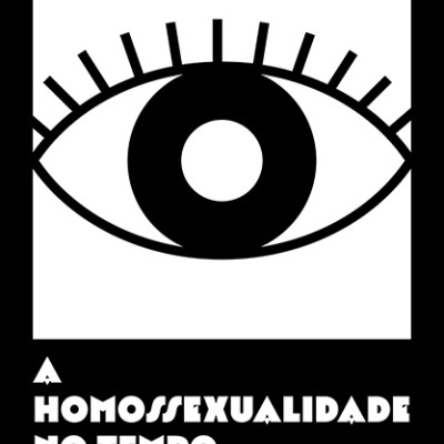 Capa de livro com desenho de olho e texto sobre homossexualidade no tempo de Salazar