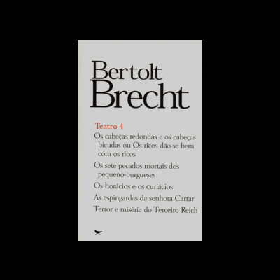 Capa de livro branca com título 'Bertolt Brecht' e lista de peças em português.