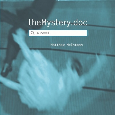Capa de livro com texto theMystery.doc e imagem de duas pessoas desfocadas.