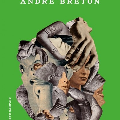 Capa do livro Nadja de André Breton com ilustração artística sobre fundo verde.