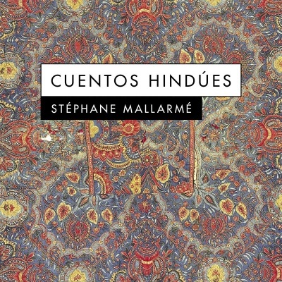 Capa de livro Cuentos Hindúes com padrão floral colorido e texto central