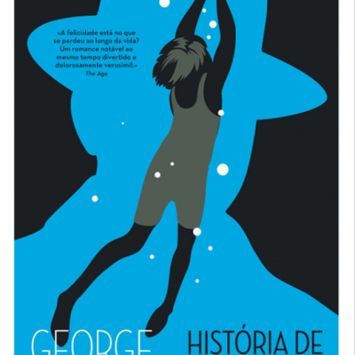 Capa de livro de George Orwell 'História de um homem comum' com figura humana em azul e preto