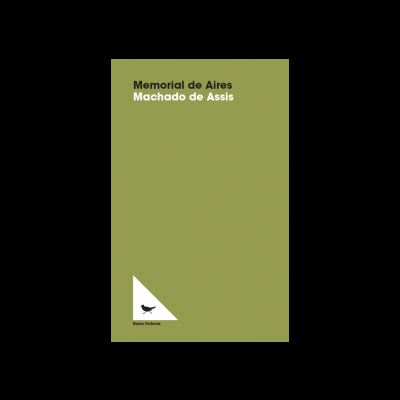 Capa de livro verde com texto e um triângulo branco com pássaro preto