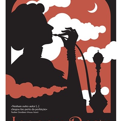 Capa de livro com silhueta de mulher a fumar narguilé e texto Joseph Roth A História da 1002ª Noite