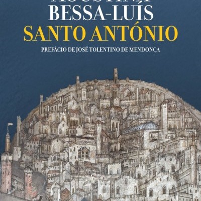 Capa de livro Santo António de Agustina Bessa-Luís com ilustração de cidade muralhada.