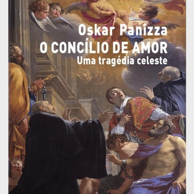 Capa de livro com pintura barroca e texto com título e autor em destaque