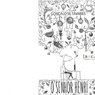 capa de livro com ilustrações a preto e branco e texto O SENHOR HENRI