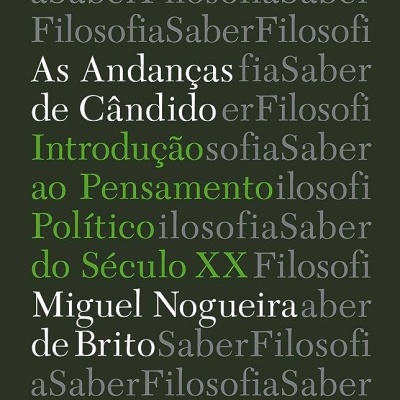 Capa de livro com textos em branco, cinzento e verde sobre fundo preto