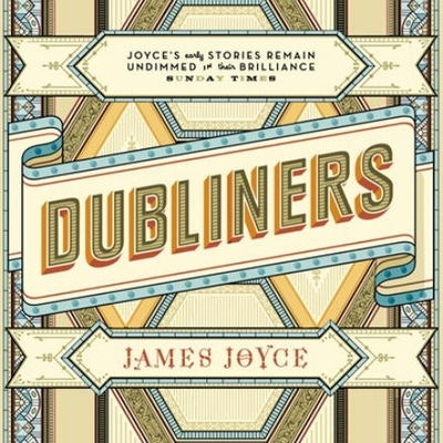 Capa de livro 'DUBLINERS' de James Joyce em estilo art déco