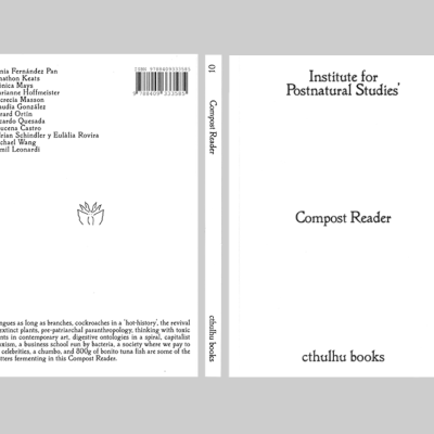 Capa e contracapa branca do livro Compost Reader com texto preto