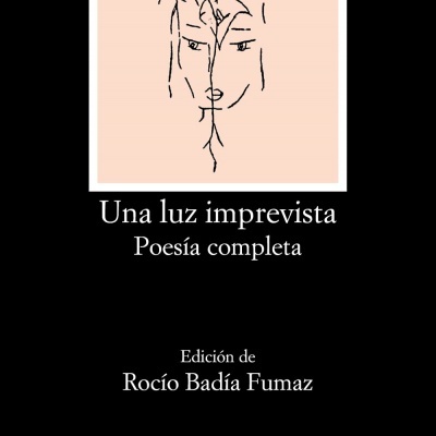 Capa de livro 'Una luz imprevista Poesía completa' com ilustração minimalista