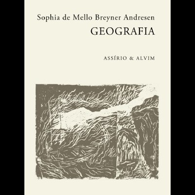 Capa do livro 'GEOGRAFIA' de Sophia de Mello Breyner Andresen com ilustração abstrata cinza