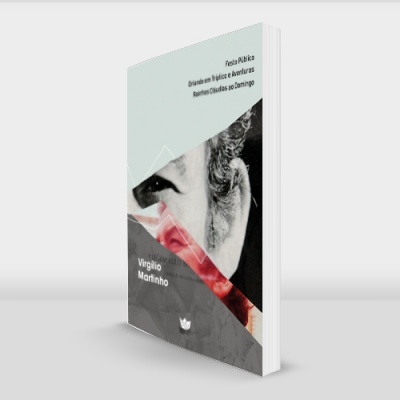 Livro com capa branca e rosto de mulher em preto e branco com faixa vermelha