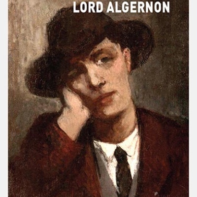 Capa de livro com pintura de homem de rosto pensativo e texto Pierre Girard LORD ALGERNON