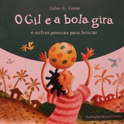 Capa de livro com criança segurando bola amarela com manchas