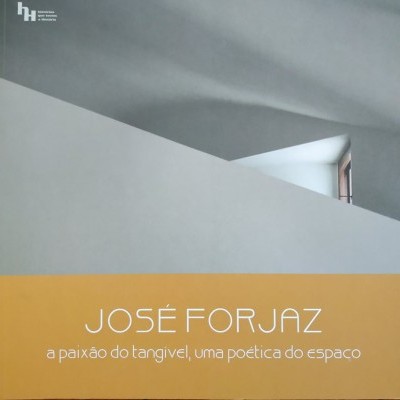 Capa de livro minimalista com texto sobre fundo cinzento e faixa amarela