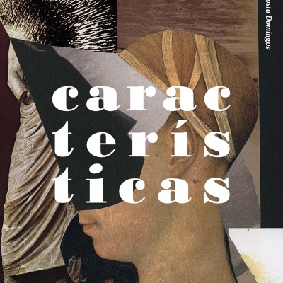 Capa de livro com montagem artística de estátuas antigas e título 'características'