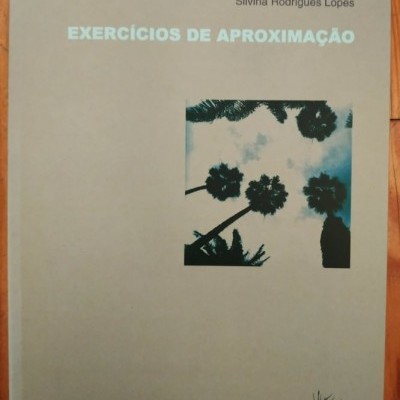 Capa de livro cinza com título, autor e imagem sombreada de árvores contra o céu.