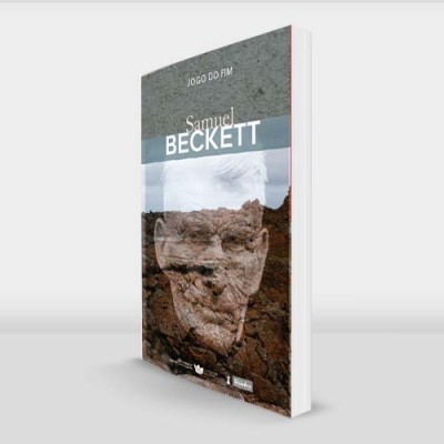 Livro capa dura com escultura de pedra e textos A DEMOCRACIA AGONÍSTICA e BECKETT