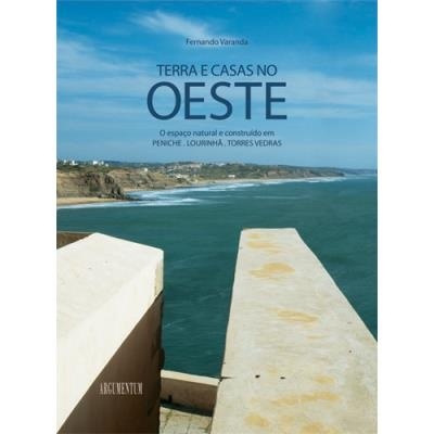 Capa de livro com título 'TERRA E CASAS NO OESTE' e imagem de penhasco à beira-mar
