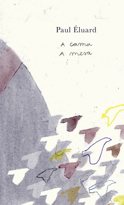 Capa de livro com texto e figuras abstratas coloridas sobre fundo branco