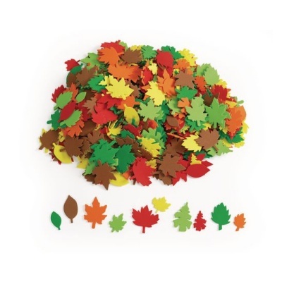 Conjunto de recortes de folhas em cores outonais variadas em fundo branco