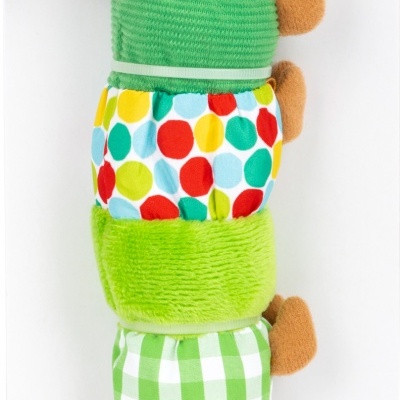 Chocalho mordedor macio multicolorido para bebé