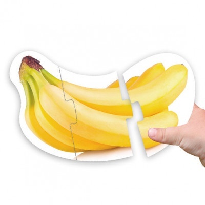 Puzzle em forma de banana amarelas separado em duas peças