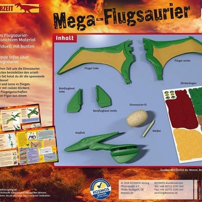 Embalagem do kit Mega-Flugsaurier para montar um pterossauro em plástico verde.