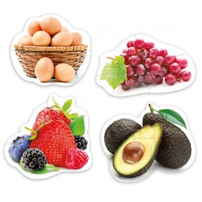 Adesivos de ovos, uvas, frutos vermelhos e abacates