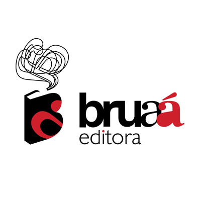 Logótipo da bruaá editora com livro estilizado e texto