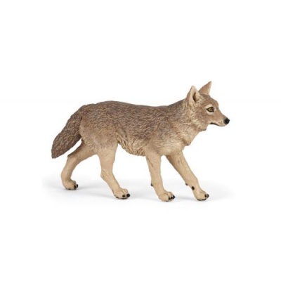 Figura decorativa de lobo em plástico com detalhes realistas e textura