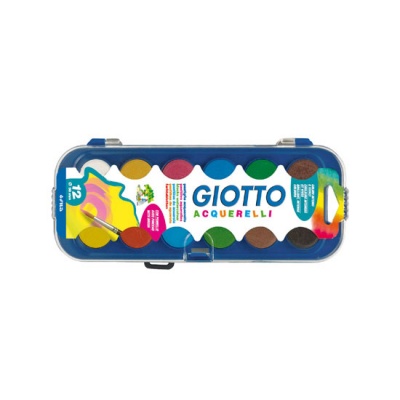 Estojo de aguarelas GIOTTO com 12 cores em pastilha