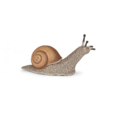 Figura decorativa de caracol com concha castanha