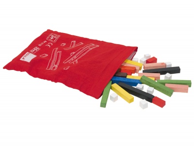 Saco vermelho com elásticos coloridos