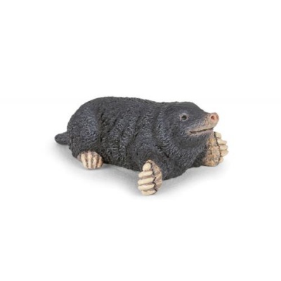 Estatueta realista de toupeira preta com patas marrons claras