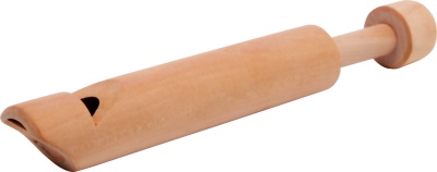 Prendedor de pacotes em madeira clara com mecanismo de rolar