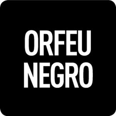 Texto branco ORFEU NEGRO em fundo preto