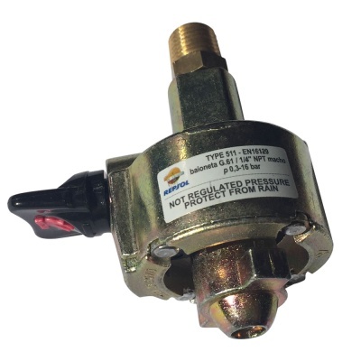 Regulador de pressão metálico REPSOL com etiqueta e botão ajustável