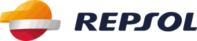 Logotipo da REPSOL com elementos gráficos e texto