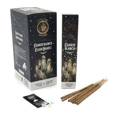 Incenso Quartzo Branco Crystal Magic com cristais e pauzinhos