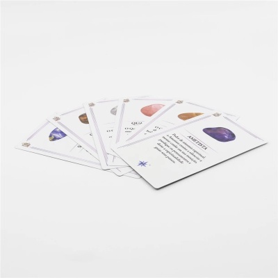 Cartas com imagens e descrições de pedras semipreciosas
