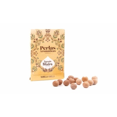 Embalagem de Perlas Aromáticas de baunilha com pérolas castanho-claro