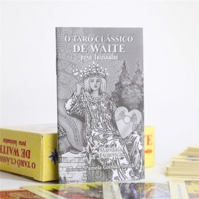 Caixa de baralho de tarot O TARÔ CLÁSSICO DE WAITE com ilustração e texto