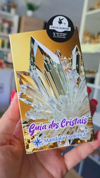 Baralho Guia dos Cristais Mandala Esotérica com cristais na embalagem