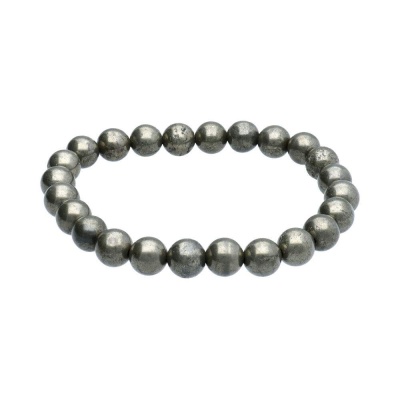 Pulseira de contas metálicas cinza escuro